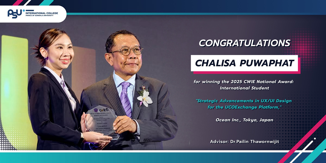 Congratulations to Chalisa Puwaphat for winning the 2025 CWIE National Award